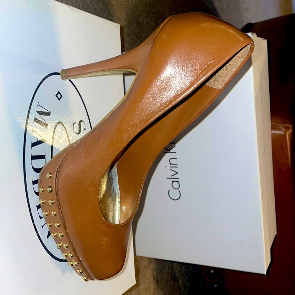 P-Kallie Cognac Leather Heels